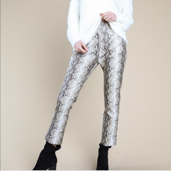 Faux Snake Skin Cropped Pants - Picture 7 of 14